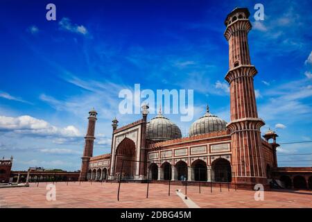 Jama Masjid - größte Moschee in Indien. Delhi, Indien Stockfoto