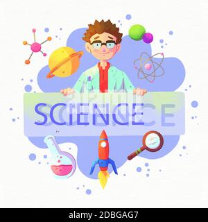 Wissenschaft Wort Konzept Vektor Illustration Stock Vektor