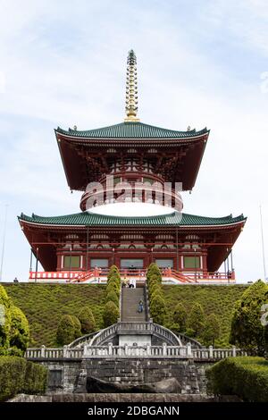 Narita, Japan - Mai 3, 2019 Großen Frieden Pagode, ist das Gebäude in der naritasan shinshoji Temple. Dieser Tempel ist der berühmte Ort in Japan. Stockfoto