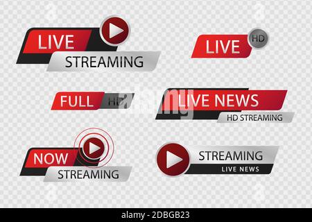Live-Streams News Banner Vektor-Illustration Stock Vektor
