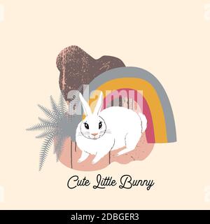 Grußkarte mit lustigen niedlichen Hase und abstrakten Hintergrund Stock Vektor