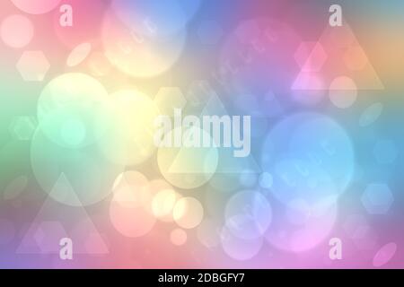 Abstrakt bunt hell Pastell blau rosa gelb Moderne futuristische Technologie und Business Hintergrund Textur mit gemischten geometrischen Figuren. Medizinisch Stockfoto