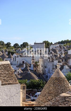 Alberobello Stadt aus Sicht, Apulien, Italien Stockfoto