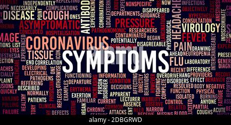 Coronavirus Symptome als globaler Pandemischer Notfall Stockfoto