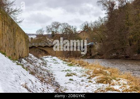 Brücke über die Glan in Meisenheim, Deutschland Stockfoto