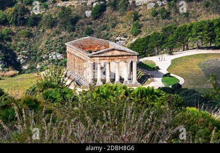 Segesta, Elymer Tempel in der Provinz Trapani, Sizilien Stockfoto