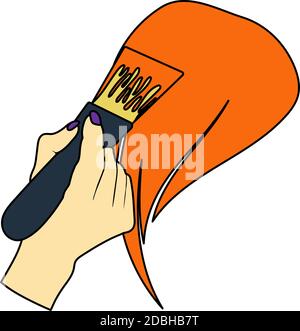 Symbol „Haare Malen“. Bearbeitbare Kontur Mit Farbfülldesign. Vektorgrafik. Stock Vektor
