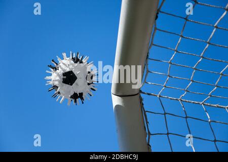 Fußball-Events durch die Corona-Virus-Zeit Stockfoto