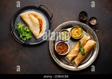 Traditionelle Indische Dosa Stockfoto