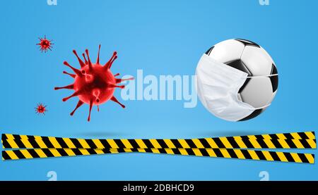 Fußball-Events durch die Corona-Virus-Zeit Stockfoto