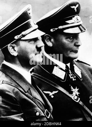 Hitler und Göring nach dem erfolgreichen französischen Feldzug 1943. Stockfoto