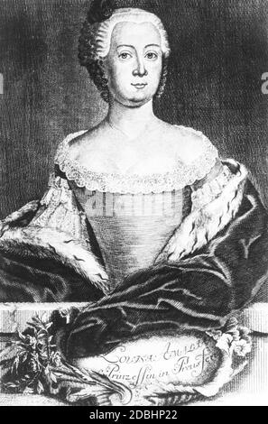 Louise Amalie Prinzessin von Preußen, geboren von Braunschweig-Wolfenbüttel (1722-1780), war zwischen 1742 und 1758 mit August Wilhelm Prinz von Preußen verheiratet. Stockfoto