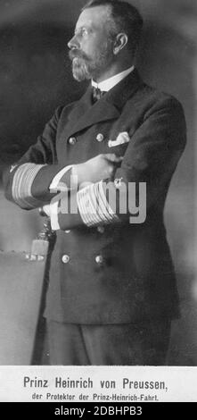 Das Porträt zeigt Prinz Heinrich von Preußen 1908 in der Uniform eines Admirals. Stockfoto