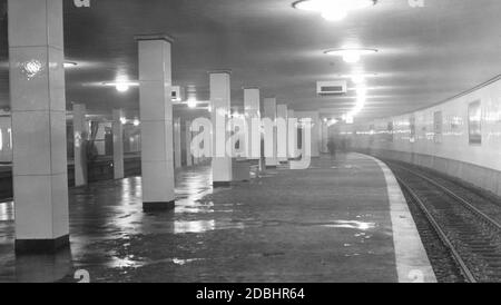 Blick auf die U-Bahn-Station am Potsdamer Platz in Berlin. Undatierte Aufnahme. Stockfoto