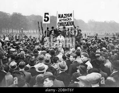 Kommunistische Demonstration im Londoner Hyde Park. Stockfoto