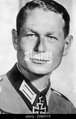 Major Albin Esch, III./Grenadierregiment 85, mit Ritterkreuz, 1941. Das Datum ist das Datum der Selbsthingabe. Stockfoto