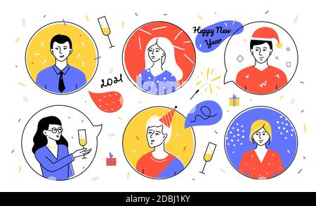 Frohes neues Jahr 2021 - flache Design Stil Illustration Stock Vektor