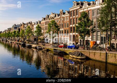 Prinsengracht Canal, Amsterdam, Nordholland, Niederlande, Europa Stockfoto
