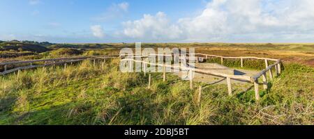 Aussichtspunkt Turfveld mit Panoramablick auf den Nationalpark Dünen Texel, Nordholland, Niederlande Stockfoto