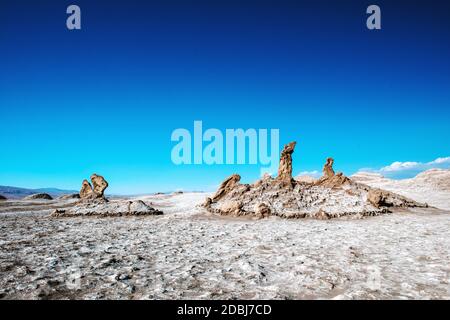 Las Tres Marien Wahrzeichen im Valle de la Luna, San Pedro de Atacama, Chile Stockfoto