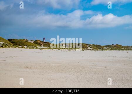 Amrum Leuchtturm hinter Dünen am Süddorfer Strand Stockfoto