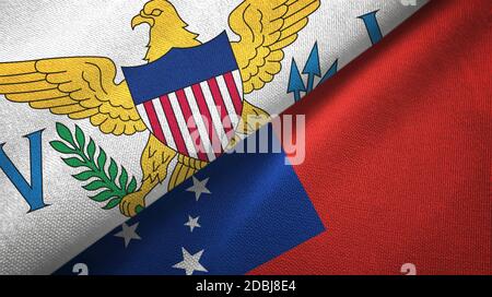 Jungferninseln USA und Samoa zwei Flaggen Stockfoto