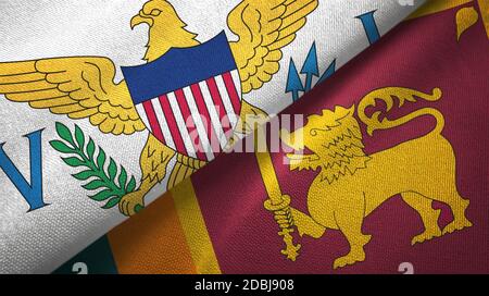 Jungferninseln USA und Sri Lanka zwei Flaggen Stockfoto