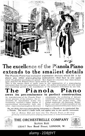 Orchestrelle Company Anzeige für Pianolas von 1912 das Studio an Illustriertes Magazin für bildende und angewandte Kunst Stockfoto