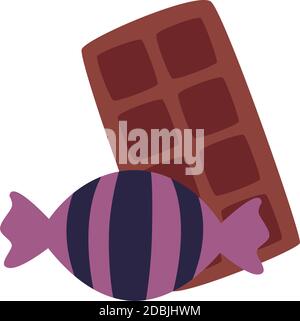 halloween süße Süßigkeiten isoliert Symbole Vektor Illustration Design Stock Vektor