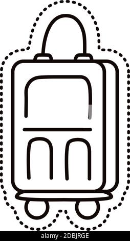 Koffer Aufkleber Linie Stil Symbol Vektor Illustration Design Stock Vektor