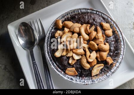 Hausgemachte Schokolade Brownies mit Cashewnuss, Stock Foto Stockfoto