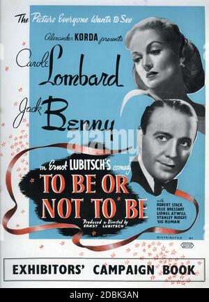 CAROLE LOMBARD UND JACK BENNY IN ZU SEIN ODER NICHT 1942 Regisseur ERNST LUBITSCH Originalgeschichte Melchior Lengyel Drehbuch Edwin Justus Mayer Moderator Alexander Korda Romaine Film Corporation / Vereinte Künstler Stockfoto