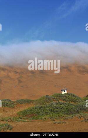 Wolken Rollen über Megadune-Sumu Jaran See W.Shore-Badain Jaran Wüste-Innere Mongolei-China-1129 Stockfoto