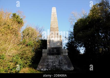 Das Martyrs' Memorial steht auf dem Cliffe Hill in der Stadt Lewes in East Sussex. Es erinnert an die 17 protestantischen Märtyrer, die in der Stadt zu Tode verbrannt wurden. Stockfoto