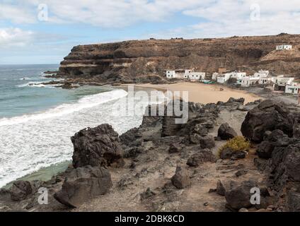 Puertito de los Molinos ist ein kleines Dorf auf Fuerteventura Fast am Strand gebaut Stockfoto