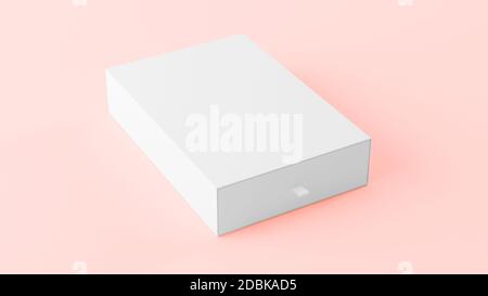 White Closed Box Modell 3D-Rendering Stockfoto