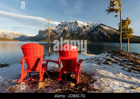 Lake Minnewanka, Banff Nationalpark, Alberta, Kanada Stockfoto