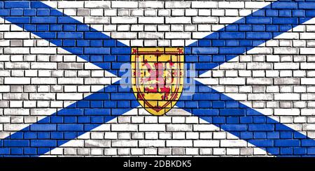 Flagge von Nova Scotia auf Mauer gemalt Stockfoto