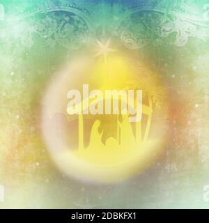 Die Geburt Jesu in Betlehem in einem gläsernen Kuppel Stockfoto