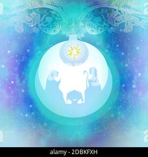 Die Geburt Jesu in Betlehem in einem gläsernen Kuppel Stockfoto