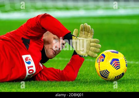 CHORZOW, Polen. 17. Nov, 2020. Fußball, Stadion Slaski, UEFA Nations League, Saison 2020/2021, Polen Torwart Lukasz Skorupski während des Trainings vor dem Spiel Polen - Niederlande Credit: Pro Shots/Alamy Live News Stockfoto