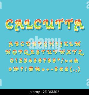 Calcutta vintage 3d Vektor Alphabet Set Stock Vektor