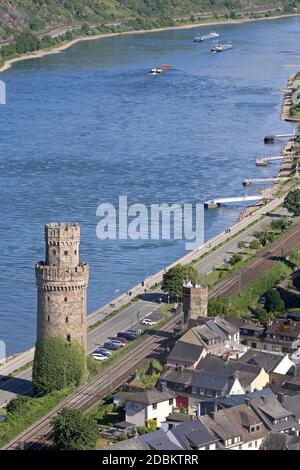 Der Ochsenturm in Oberwesel am Mittelrhein Stockfoto