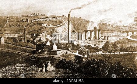 1871 - die ehemalige Eisensteinindustrie im Dorf Glaisdale, North Yorkshire, England (heute eine ländliche Idylle). Stockfoto