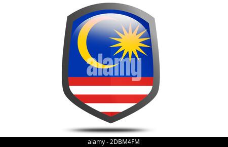 Malaysia Land Flagge Schild Symbol, 3d-Rendering Stockfoto