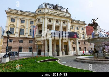 Gebäude des Slowakischen Nationaltheaters, Hviezdoslav Platz, Altstadt, Bratislava, Slowakei Stockfoto