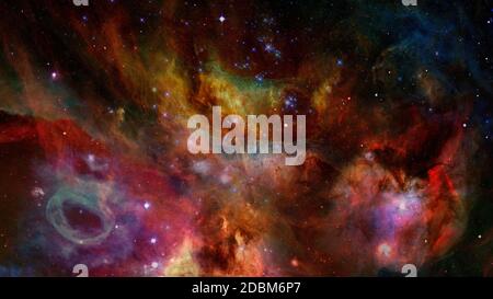 Raumszene mit Sternen und Galaxien. Elemente dieses Bildes, die von der NASA eingerichtet wurden. Stockfoto