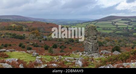 Bowerman's Nose Granit Rock Stack, Datmoor National Park Stockfoto