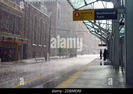 Regentag in Calgary, Kanada Stockfoto