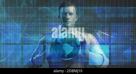 Globale Plattform und Software-Konzept für internationale Mobilität Stockfoto